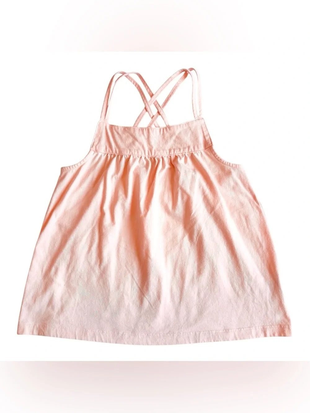 Carter's Size 7 Girls peach criss cross loose tank top cotton